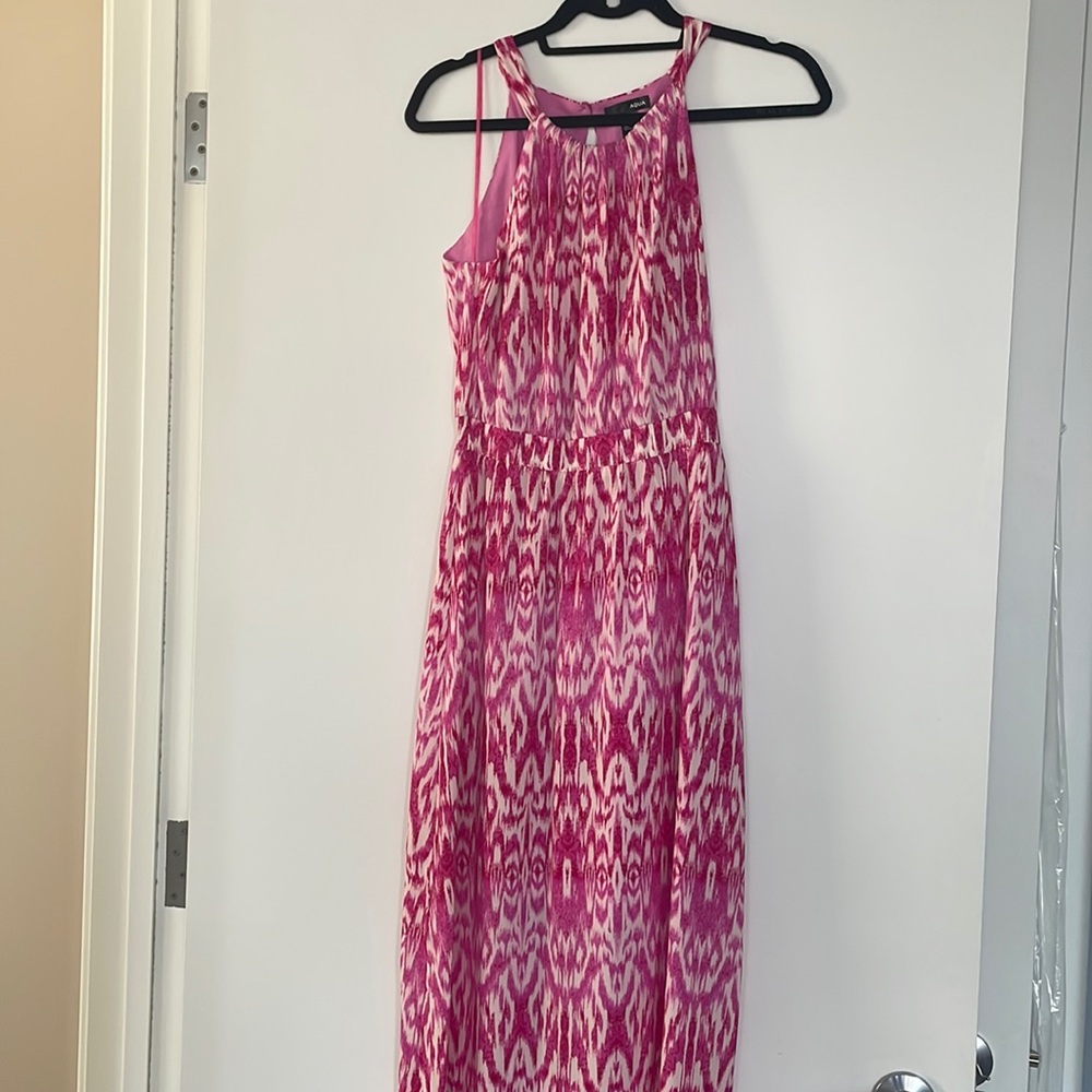 Aqua floor length summer dress in hot pink! Never worn!